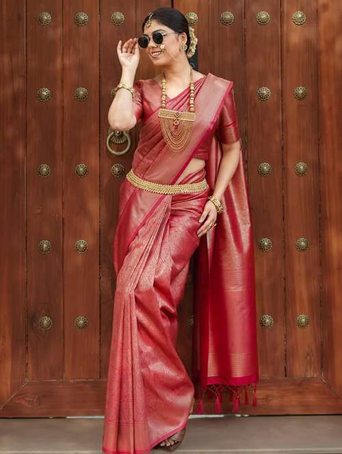 women self design banarasi saree with blouse - 22041110 -  Standard Image - 0
