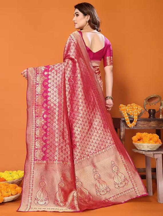 women self design banarasi saree with blouse - 22041117 -  Standard Image - 1