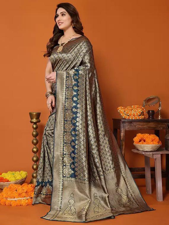 women self design banarasi saree with blouse - 22041122 - Standard Image - 1