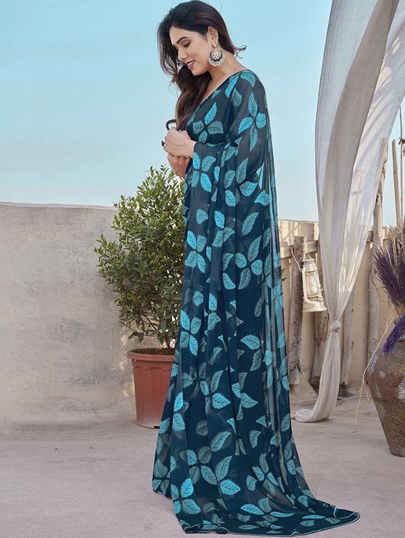 women printed casual wear saree with blouse - 22041124 - Standard Image - 1