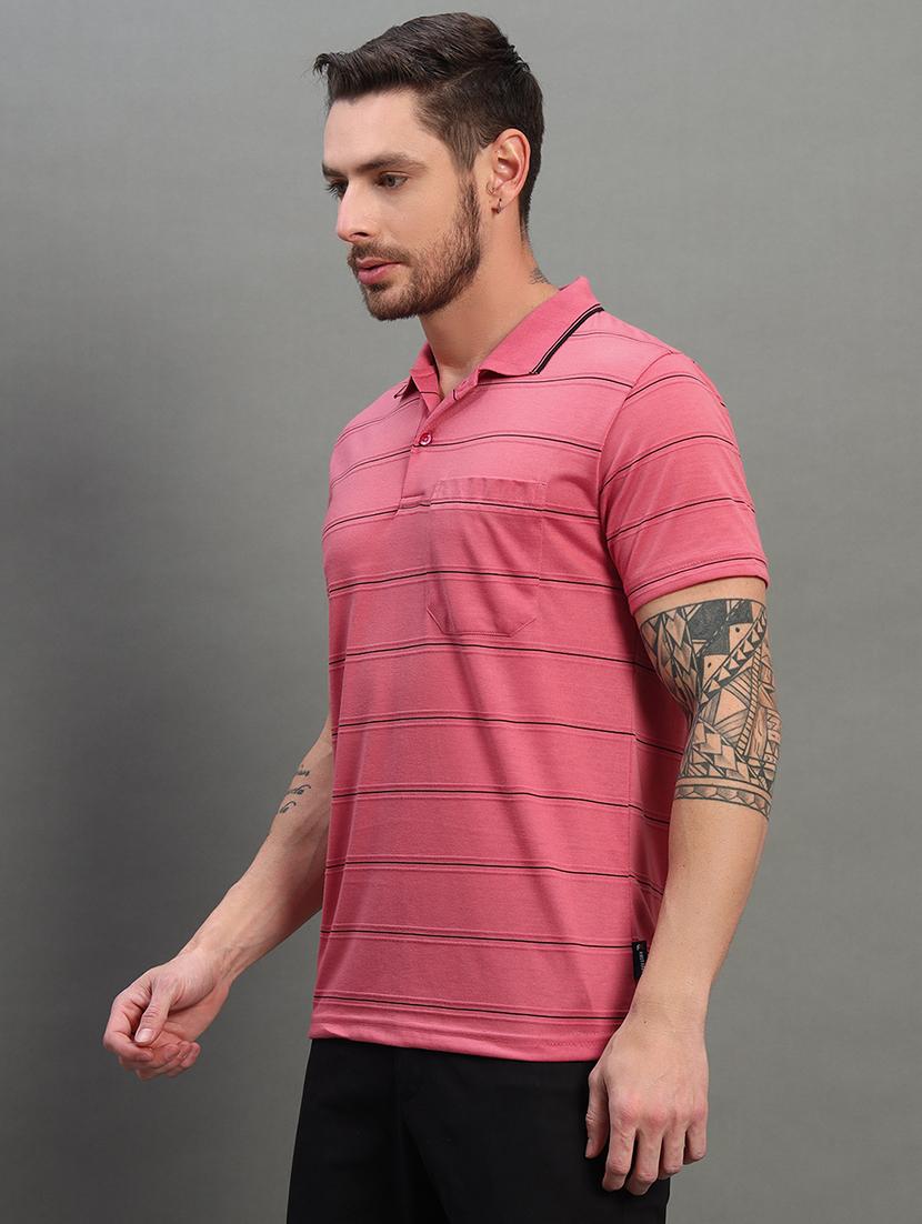 men striped short sleeve regular fit polo t-shirt - 22041289 - Standard Image - 1