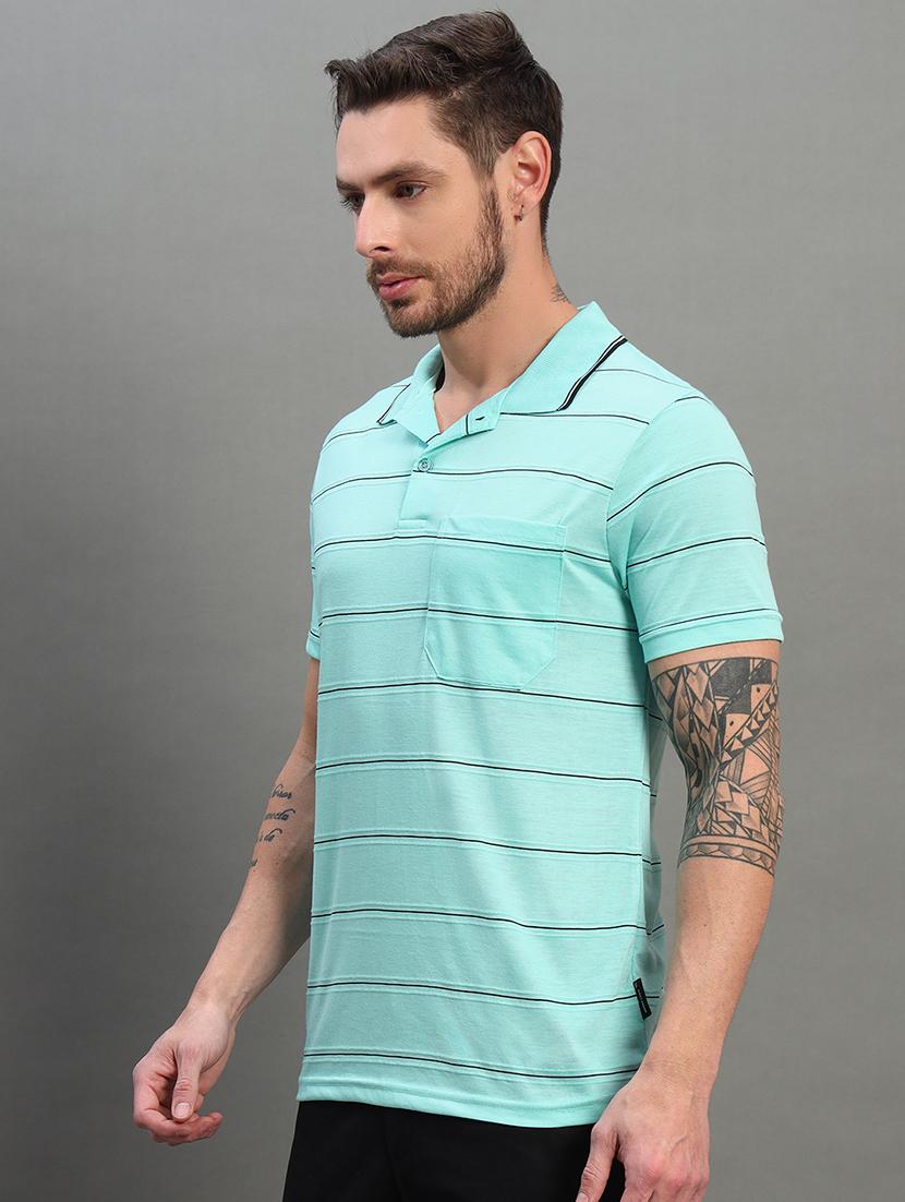 men striped short sleeve regular fit polo t-shirt - 22041291 - Standard Image - 1
