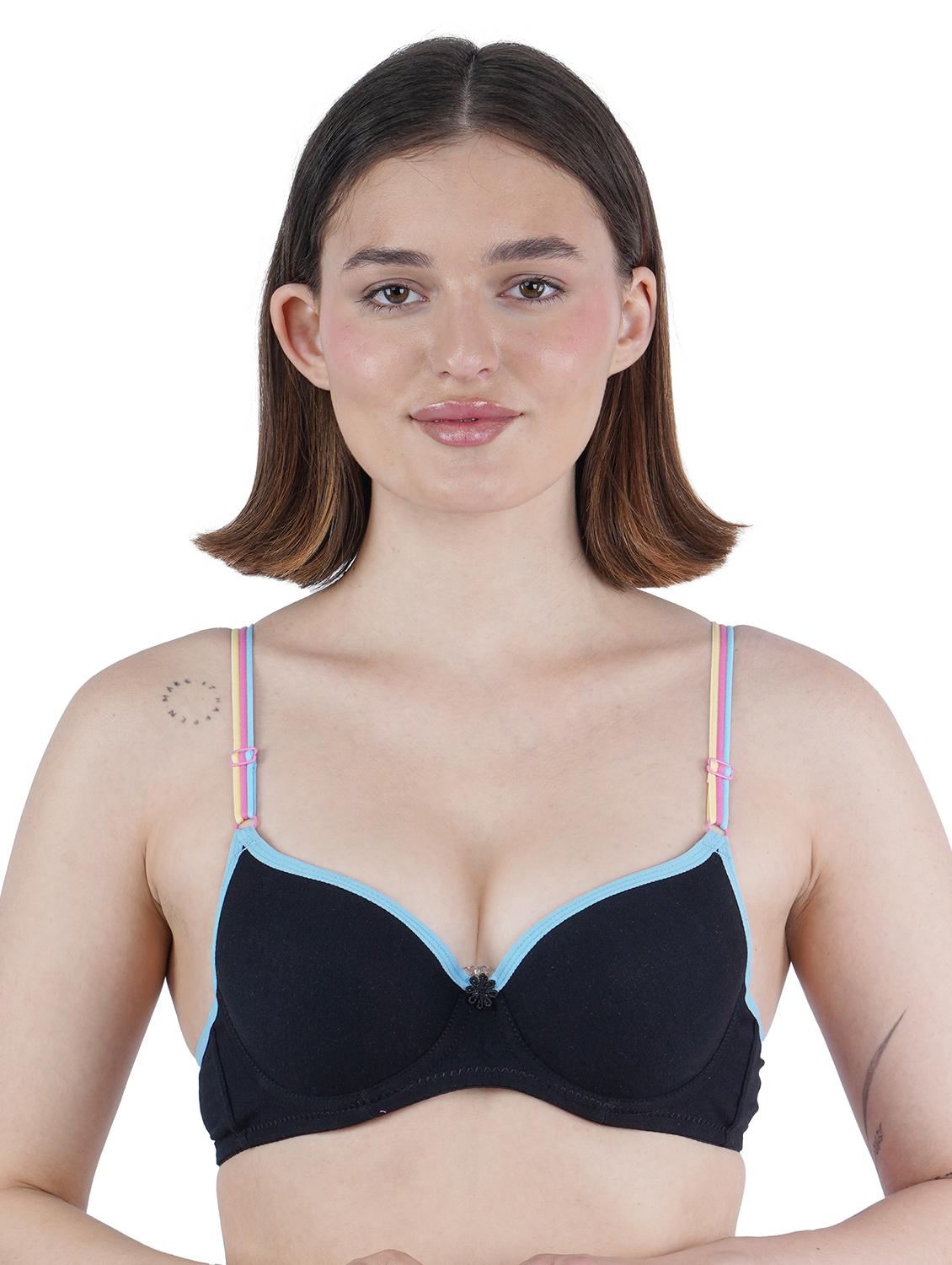 multi colored cotton push up bra - 22041293 - Standard Image - 1