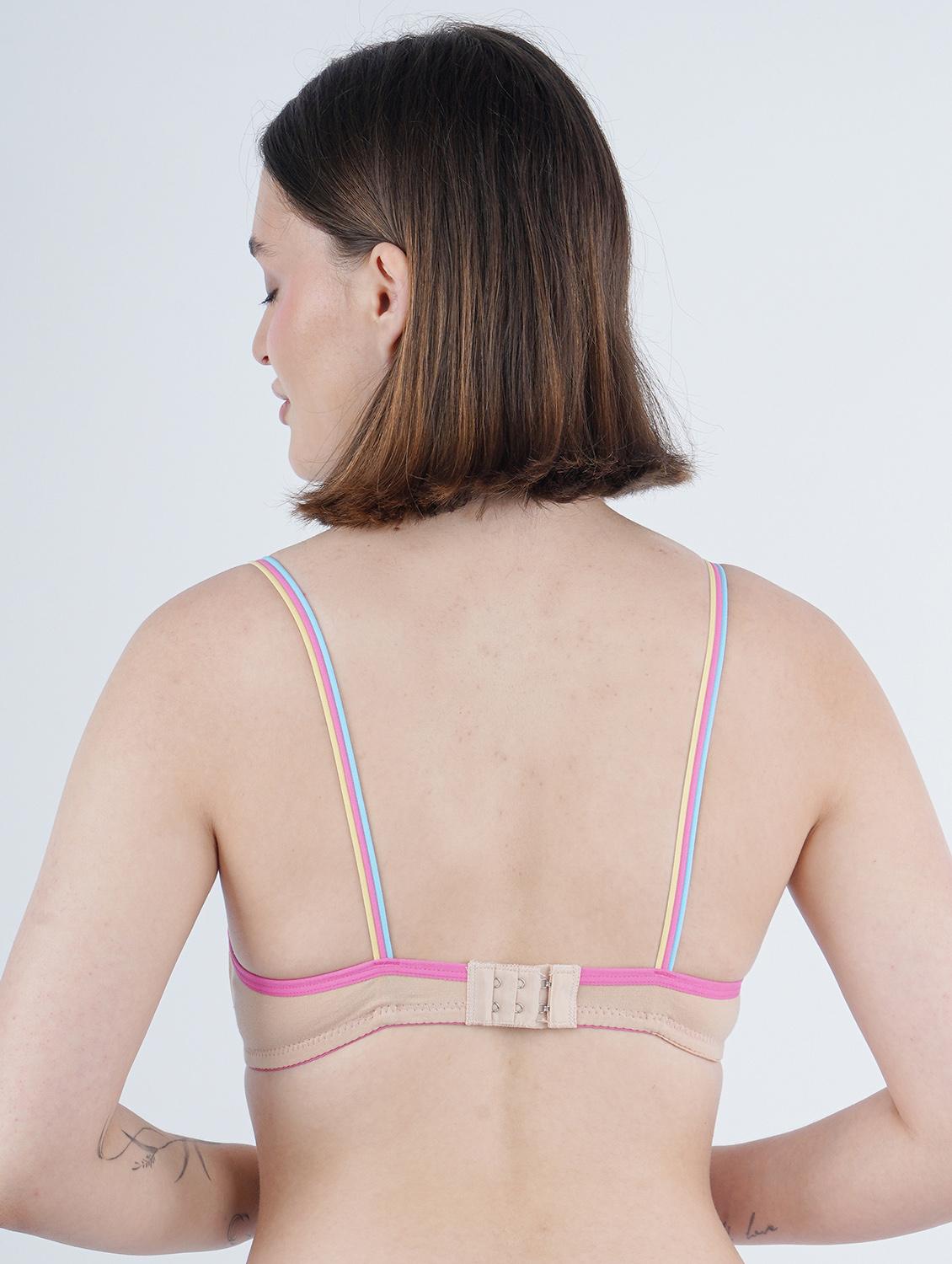multi colored cotton push up bra - 22041293 - Standard Image - 6