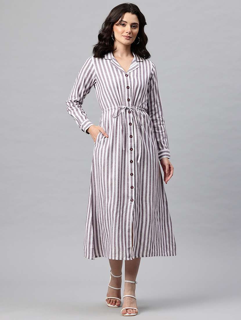 lavender cotton shirt dress - 22041299 - Standard Image - 1
