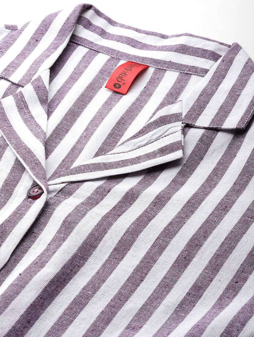 lavender cotton shirt dress - 22041299 - Standard Image - 4