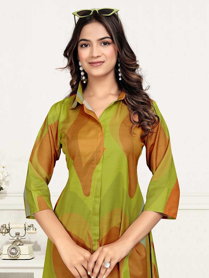 women printed three quarter sleeve ethnic co-ord set - 22041315 - Standard Image - 4