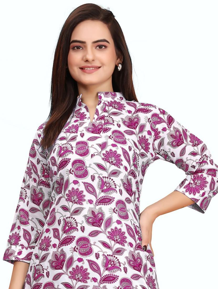 women printed three quarter sleeve ethnic co-ord set - 22041321 - Standard Image - 4