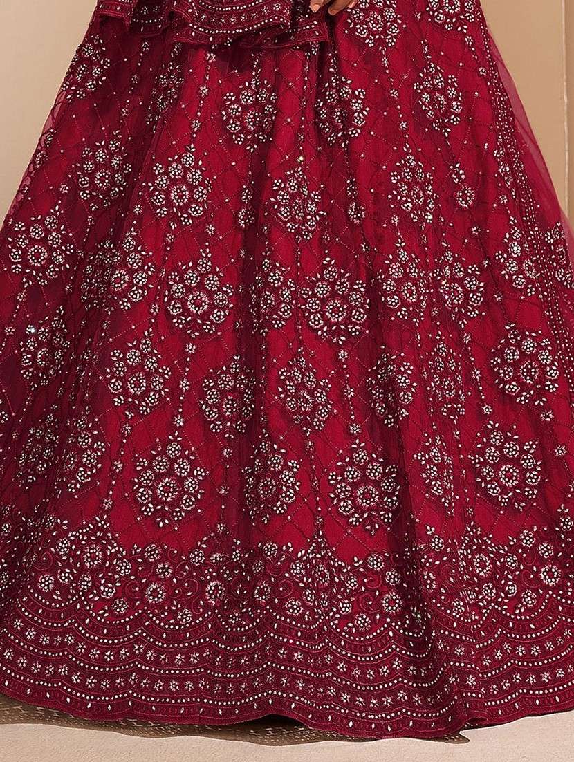 women embroidered fit & flare gown with dupatta - 22041340 - Standard Image - 4