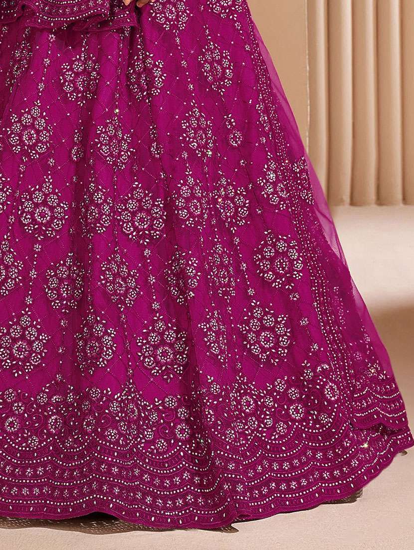 women embroidered fit & flare gown with dupatta - 22041341 - Standard Image - 4