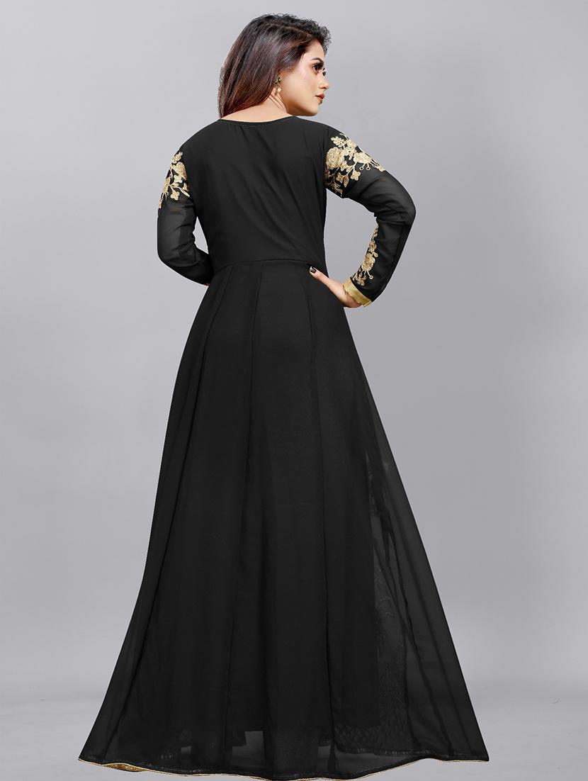 women embroidered fit & flare gown with dupatta - 22041347 - Standard Image - 4
