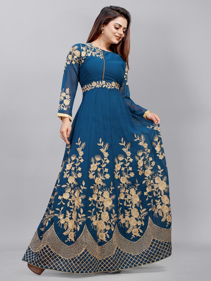 women embroidered fit & flare gown - 22041348 - Standard Image - 1