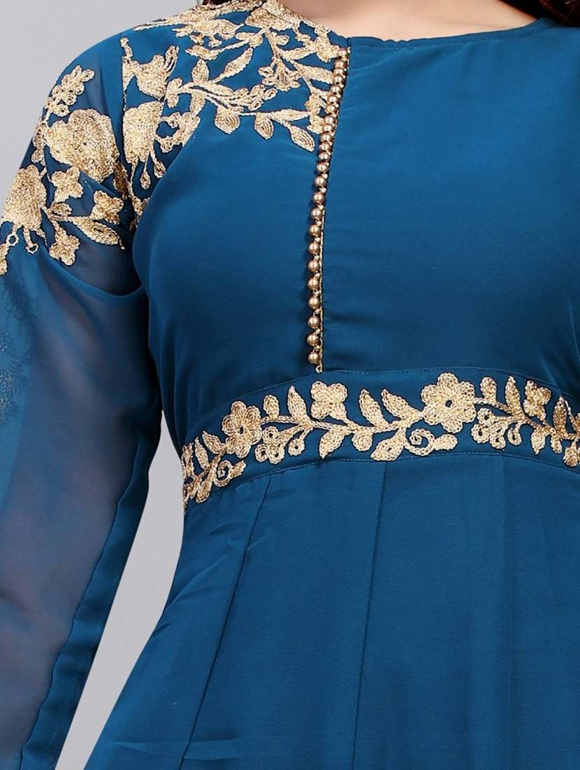 women embroidered fit & flare gown - 22041348 - Standard Image - 4