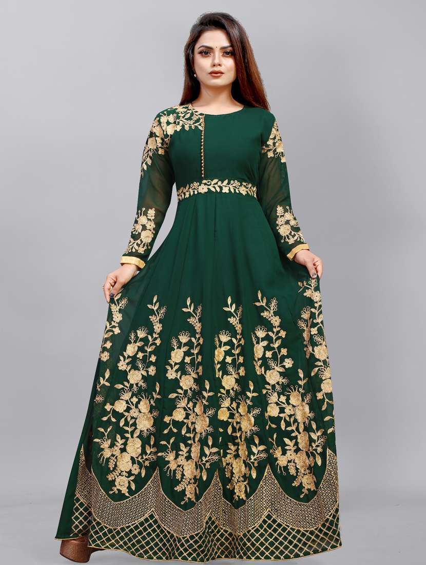 women embroidered fit & flare gown - 22041349 - Standard Image - 1