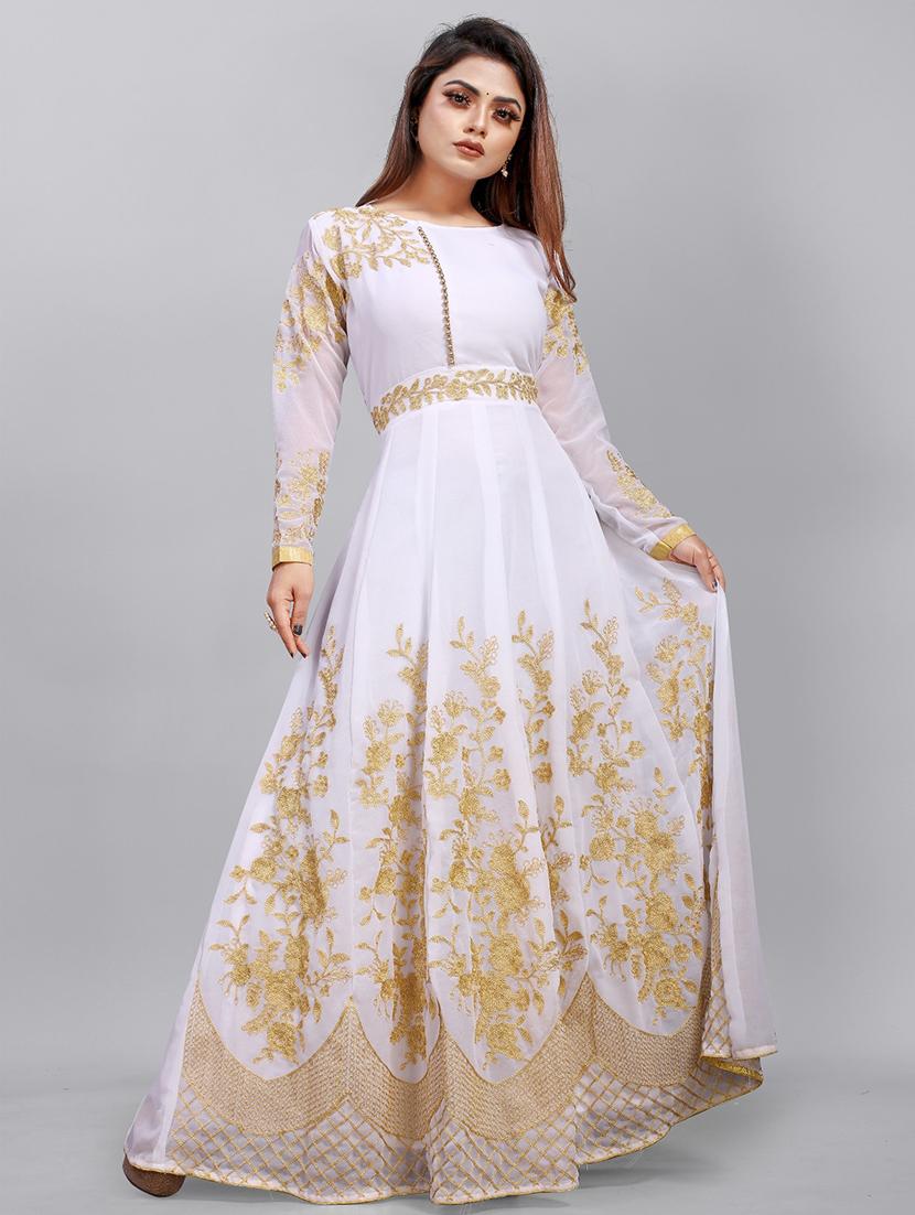 women embroidered fit & flare gown - 22041350 - Standard Image - 1