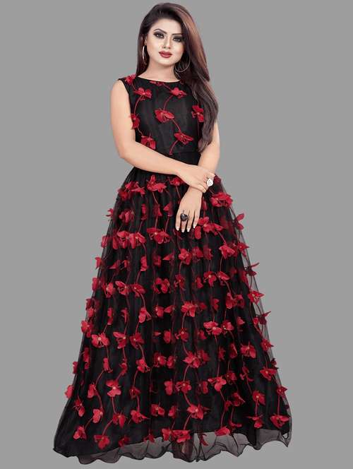 women self designed sleeveless fit & flare dress - 22041352 -  Standard Image - 0