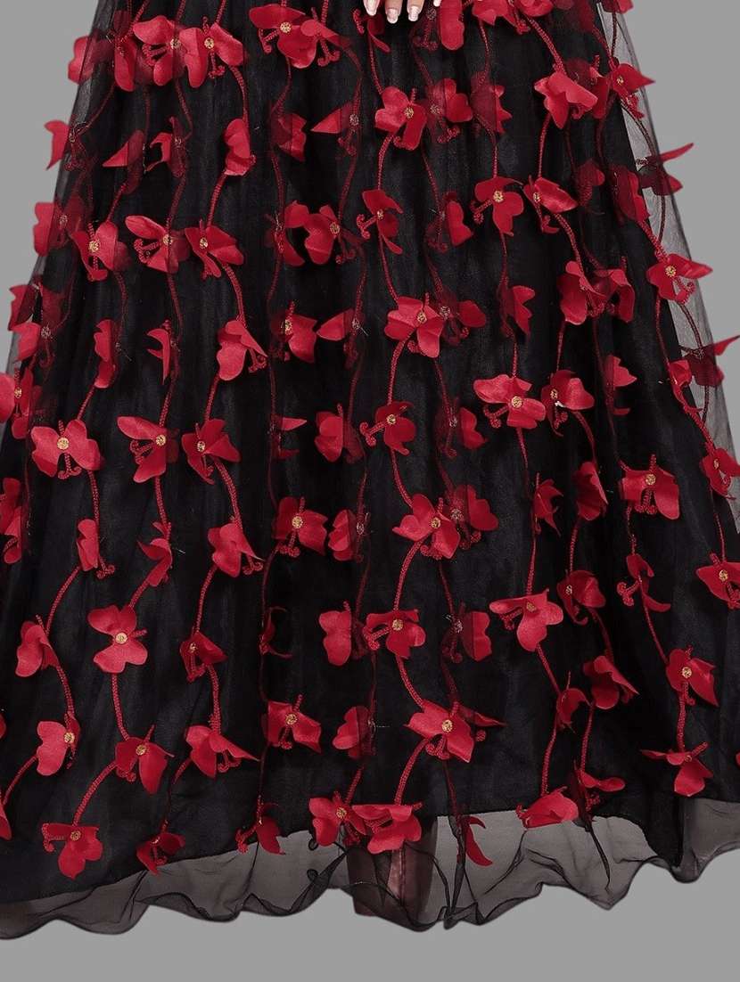 women self designed sleeveless fit & flare dress - 22041352 - Standard Image - 4