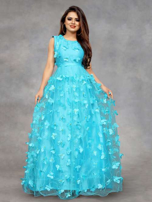 women self designed sleeveless fit & flare dress - 22041353 -  Standard Image - 0