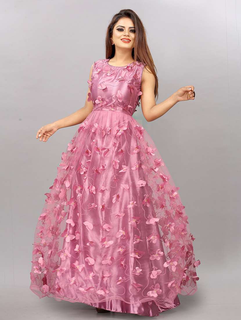 women self designed sleeveless fit & flare dress - 22041358 -  Standard Image - 1