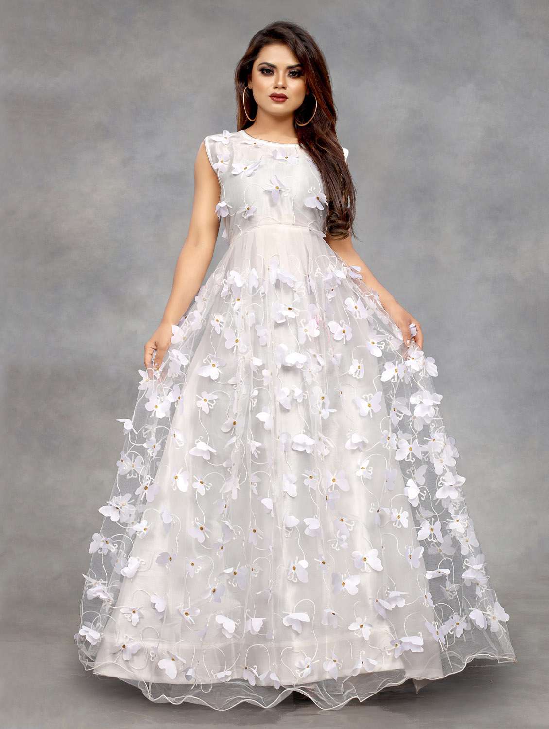 women self designed sleeveless fit & flare dress - 22041361 - Zoom Image - 0