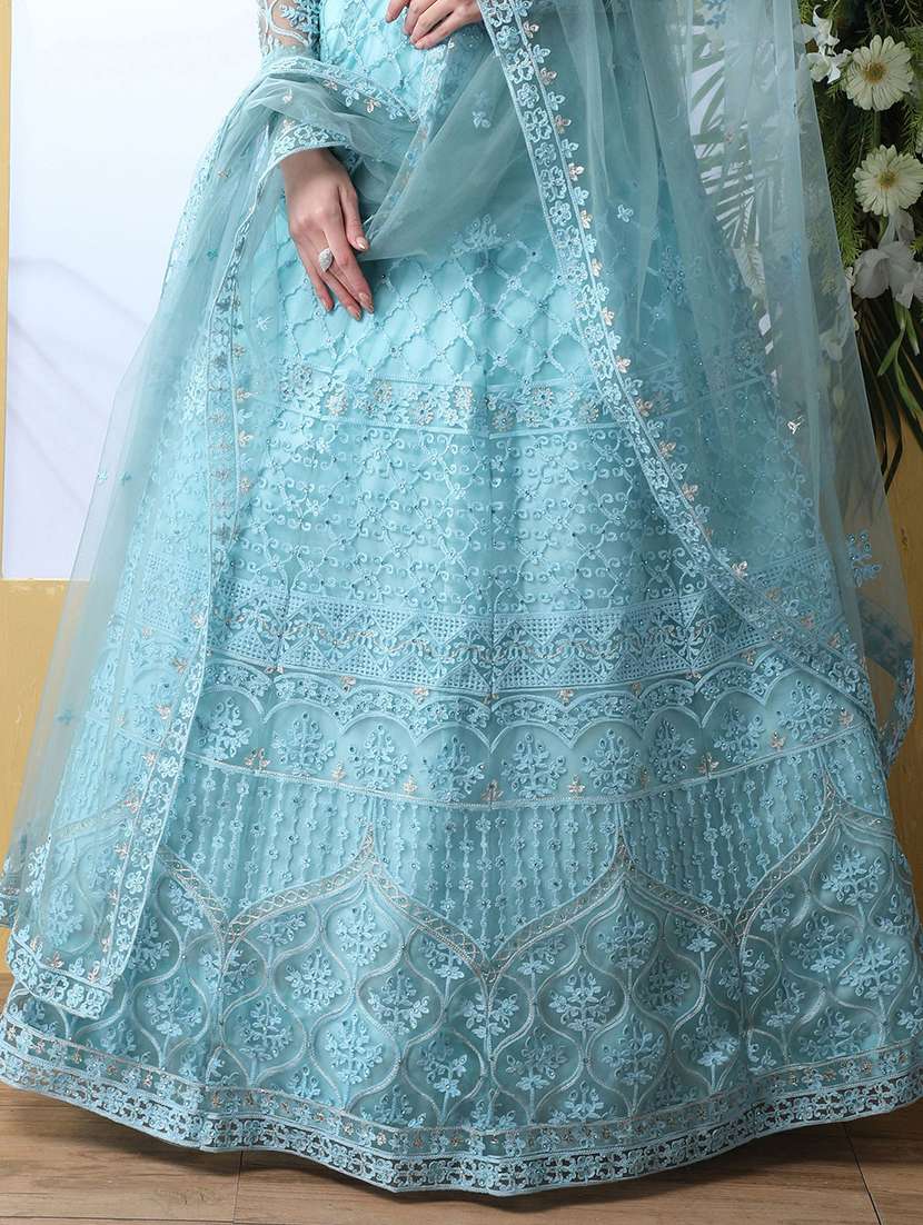 women embroidered fit & flare gown - 22041365 - Standard Image - 4
