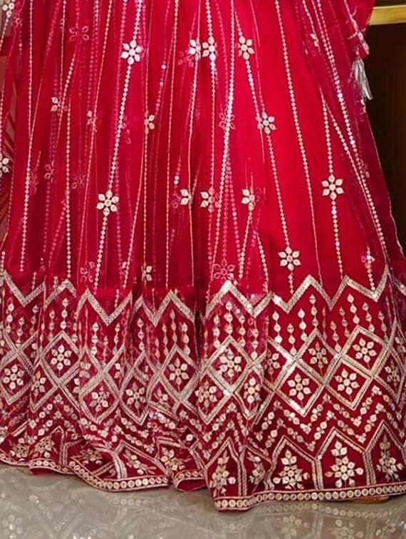 women embroidered fit & flare gown with dupatta - 22041377 - Standard Image - 4