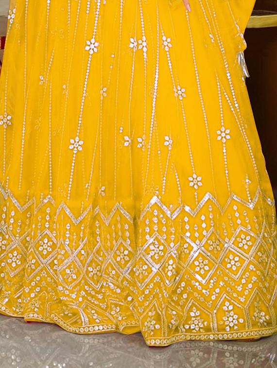 women embroidered fit & flare gown with dupatta - 22041378 - Standard Image - 4