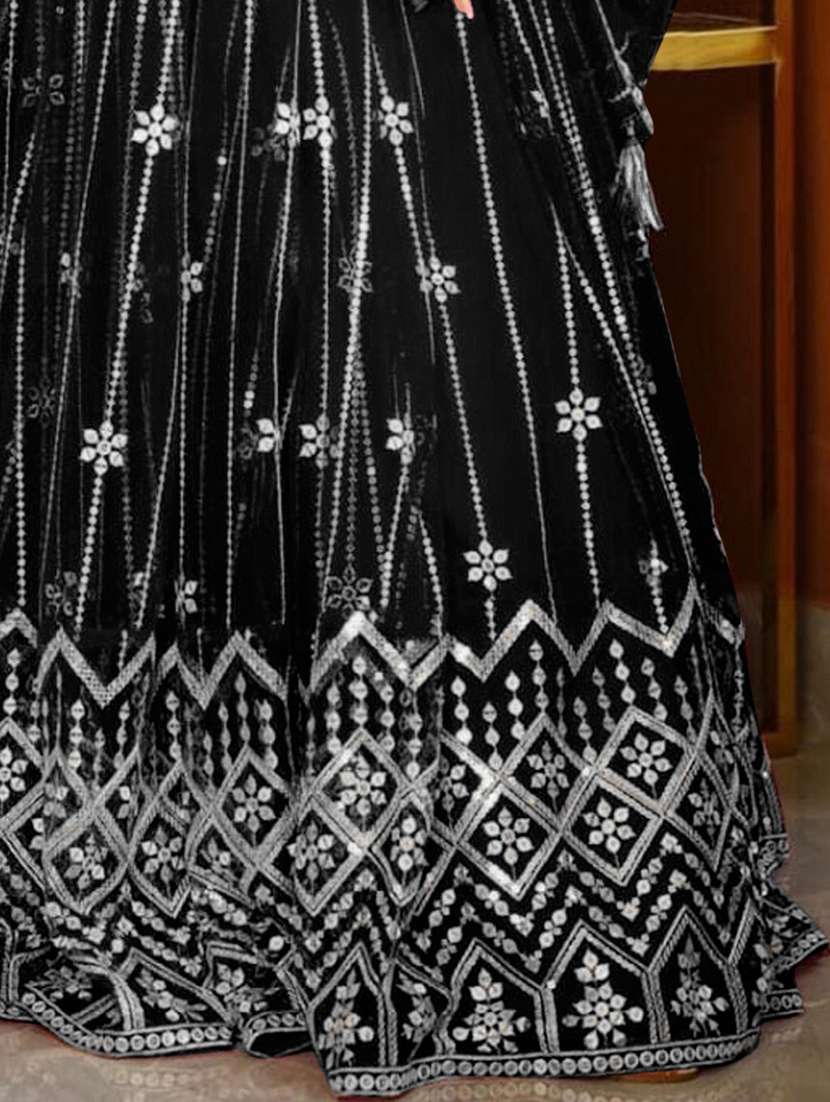 women embroidered fit & flare gown with dupatta - 22041379 -  Standard Image - 4