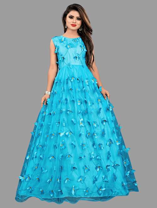 women self designed sleeveless fit & flare dress - 22041418 - Standard Image - 0