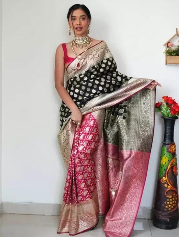 women self design banarasi saree with blouse - 22041462 - Standard Image - 1