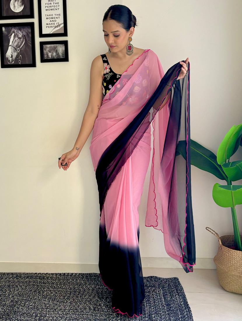 women ombre printed saree with blouse - 22041468 -  Standard Image - 1