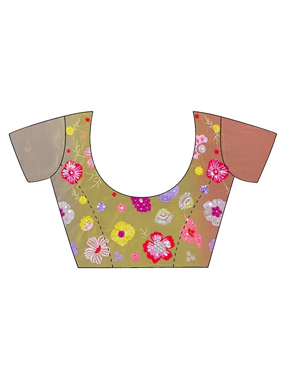 women ombre printed saree with blouse - 22041469 - Standard Image - 4
