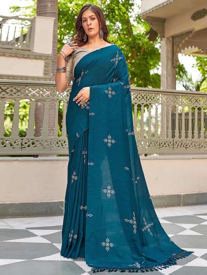 women printed casual wear saree with blouse - 22041487 -  Standard Image - 1