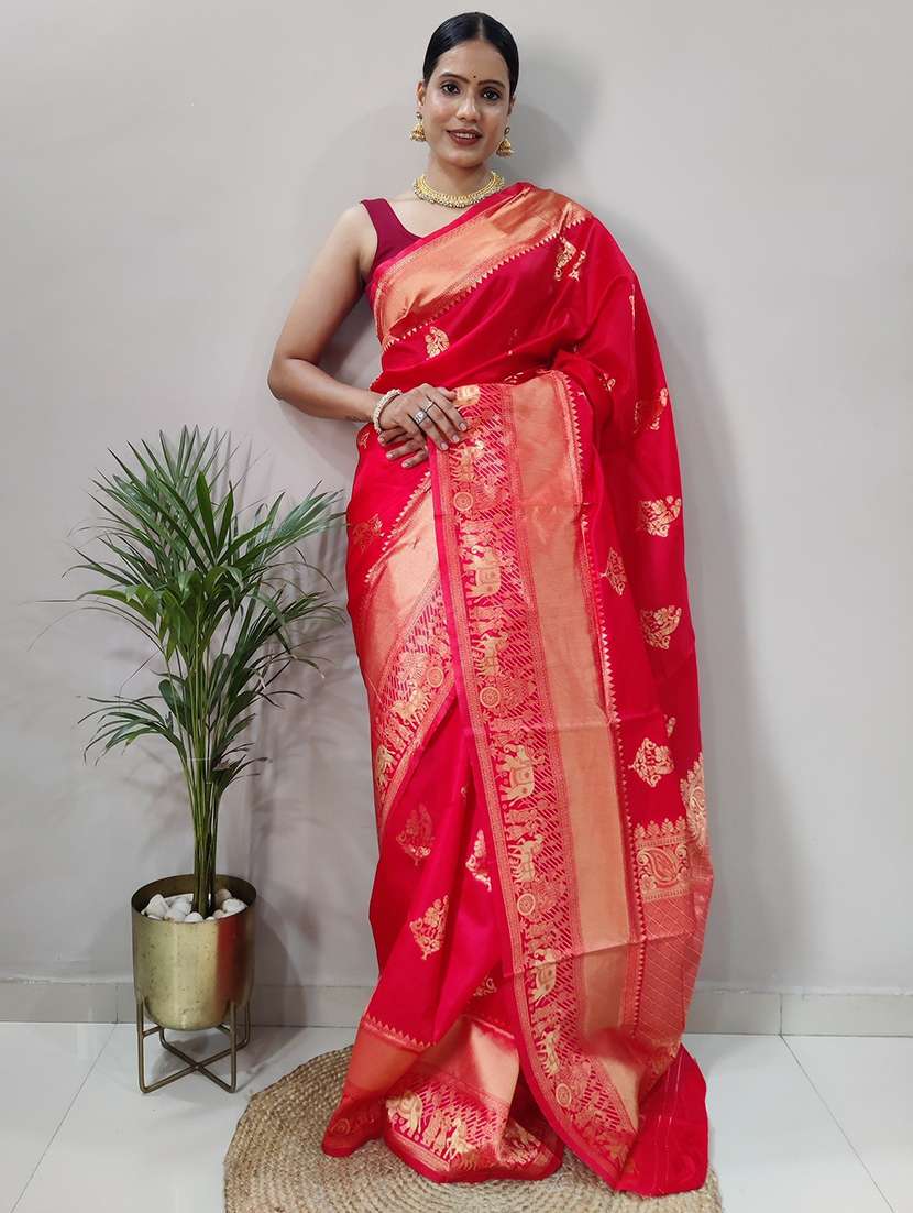 women self design banarasi saree with blouse - 22041510 -  Zoom Image - 0