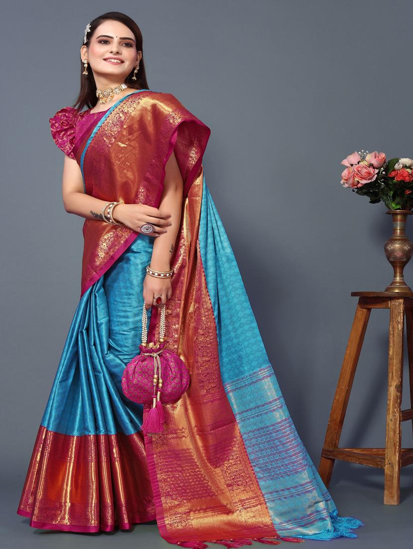 women self design bordered saree with blouse - 22041519 -  Standard Image - 1