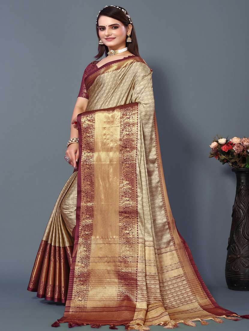women self design bordered saree with blouse - 22041520 -  Standard Image - 1