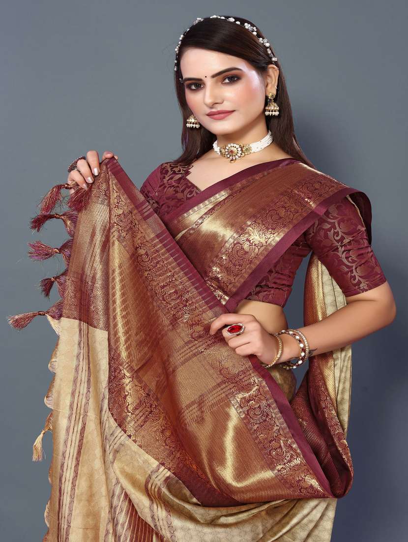women self design bordered saree with blouse - 22041520 -  Standard Image - 4