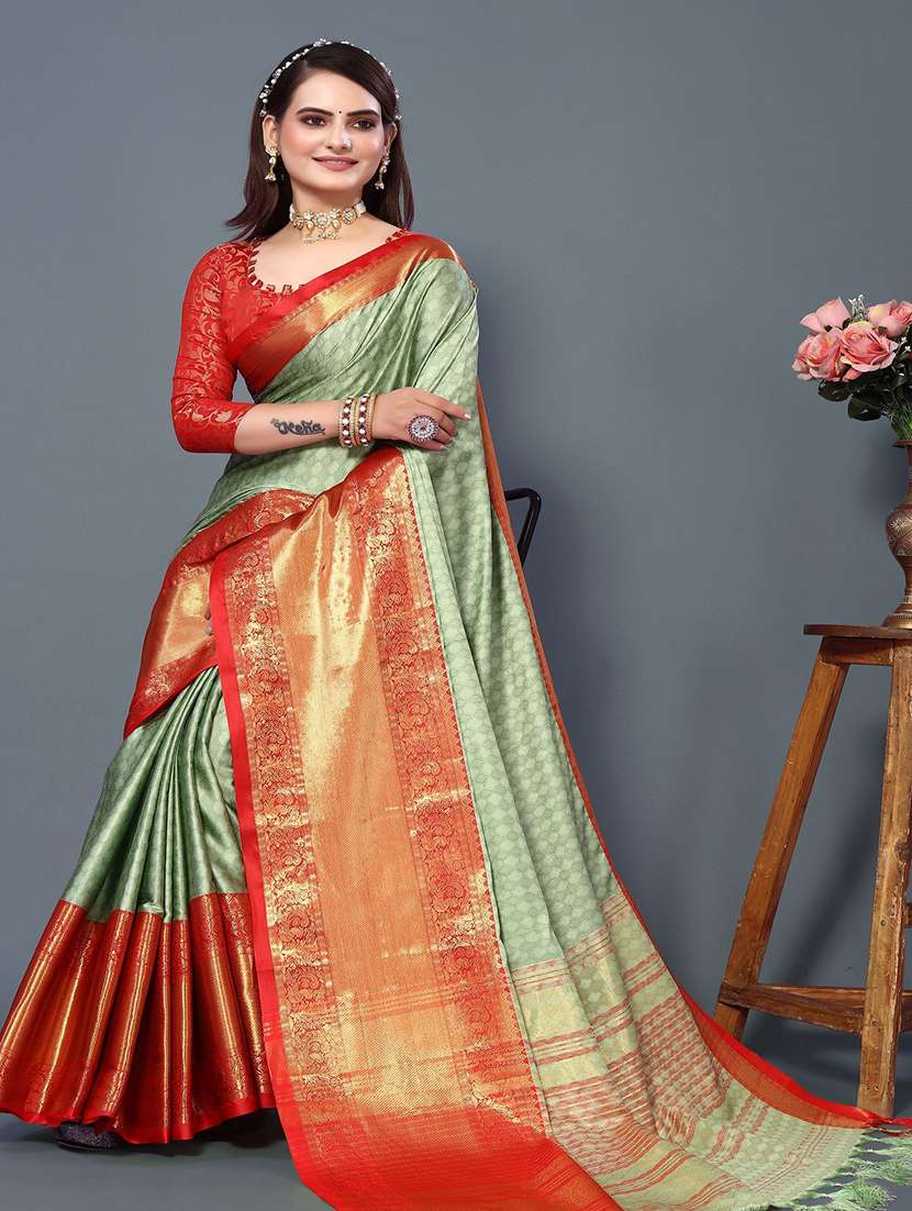women self design bordered saree with blouse - 22041525 - Standard Image - 1