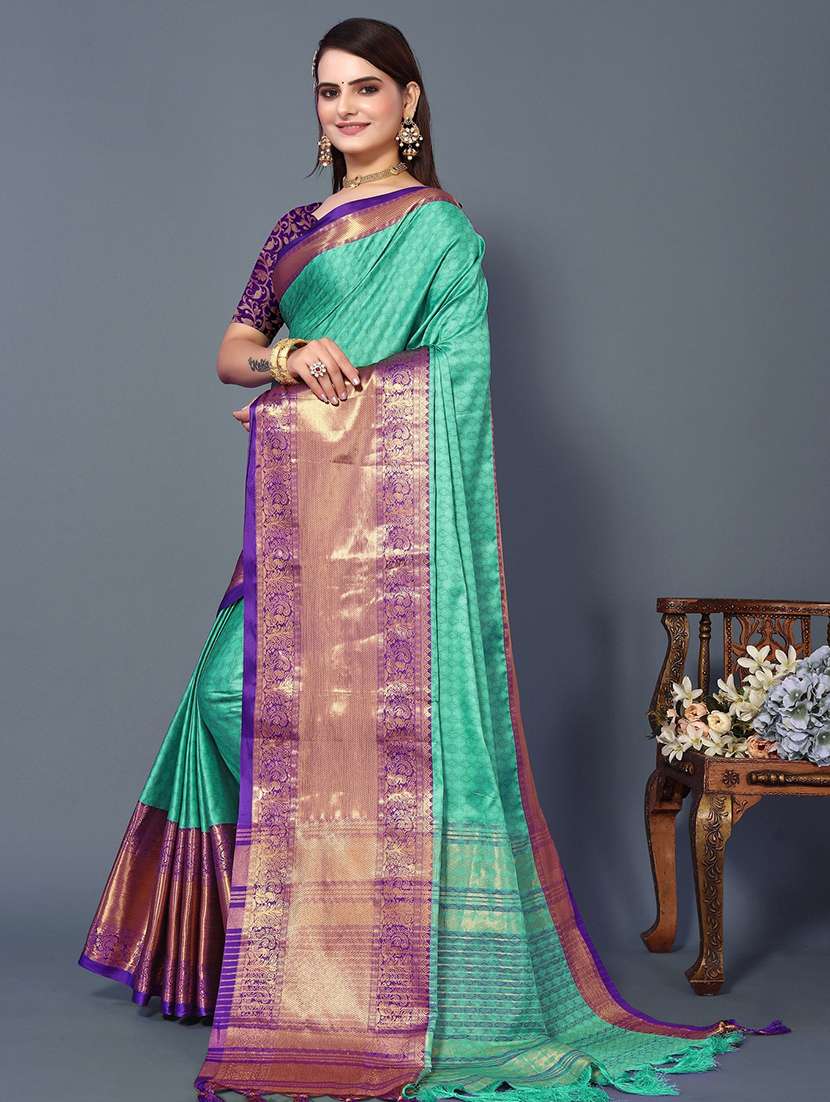 women self design bordered saree with blouse - 22041526 - Standard Image - 1