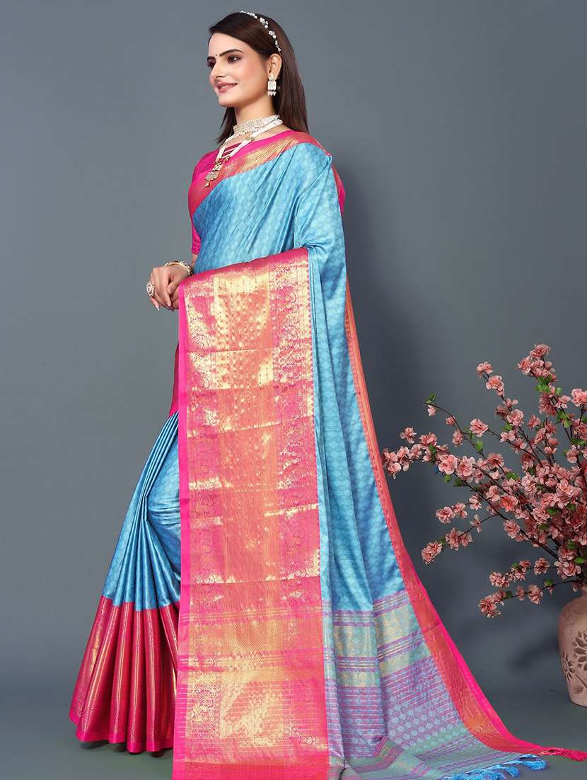 women self design bordered saree with blouse - 22041527 -  Standard Image - 1