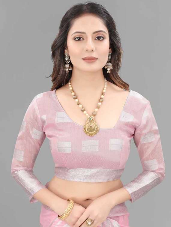 women self design chanderi saree with blouse - 22041539 - Standard Image - 4