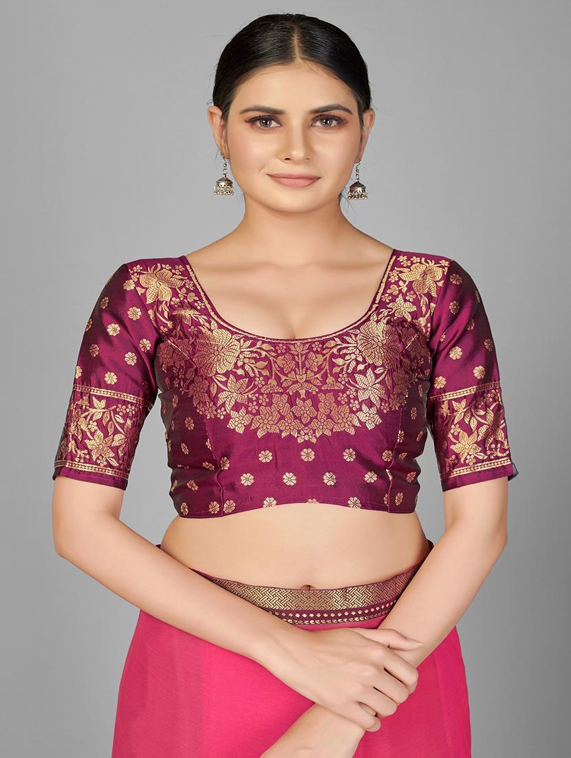 women ombre printed bordered saree with blouse - 22041549 - Standard Image - 4