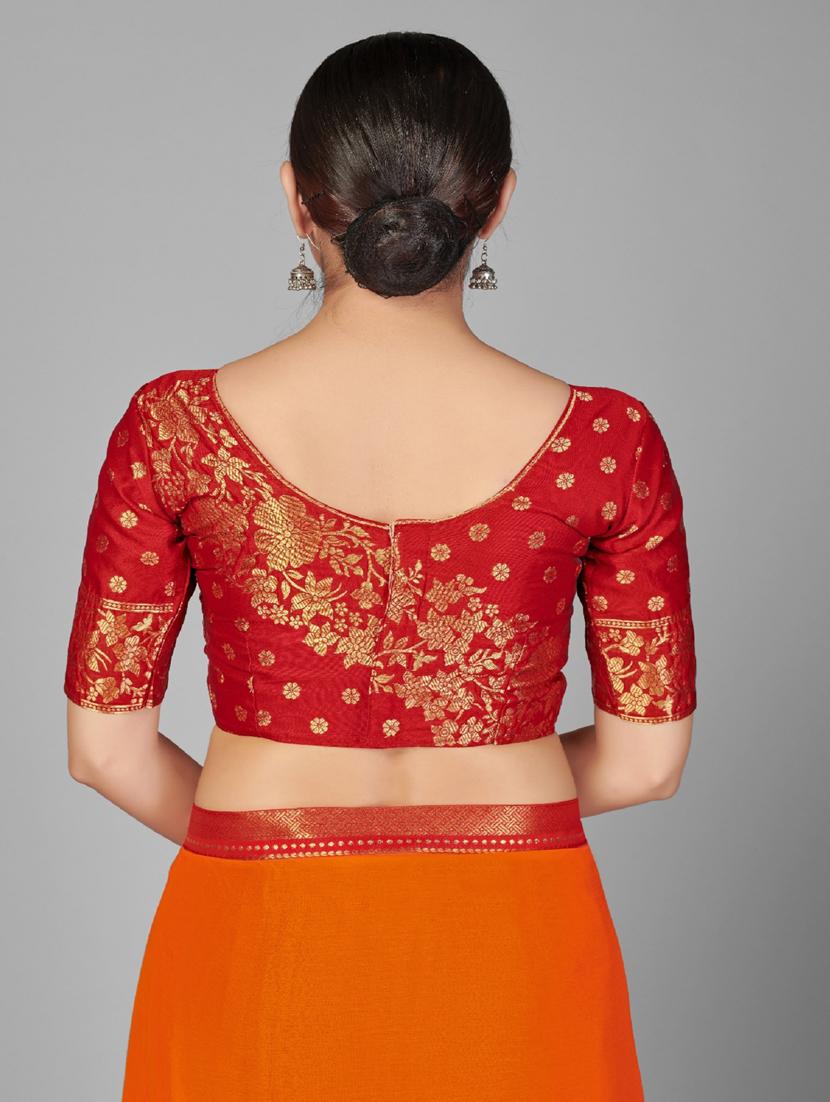 women ombre printed bordered saree with blouse - 22041550 - Standard Image - 4