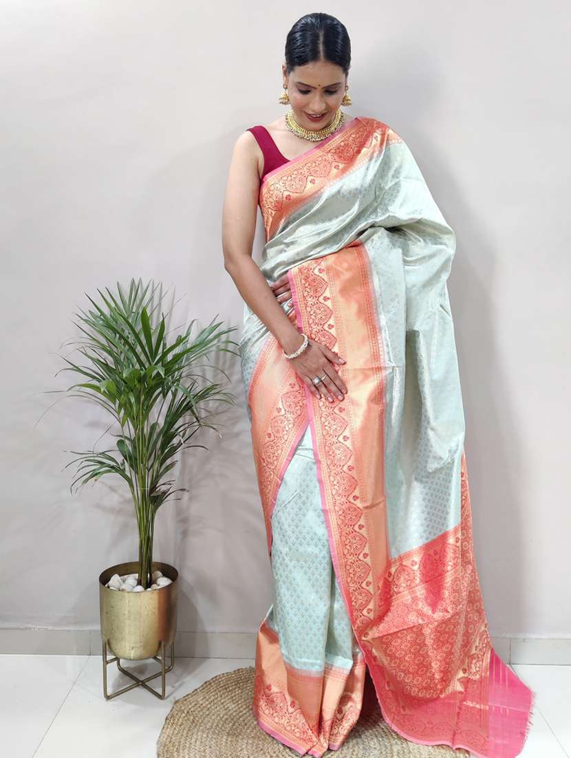 women self design banarasi saree with blouse - 22041572 -  Standard Image - 1