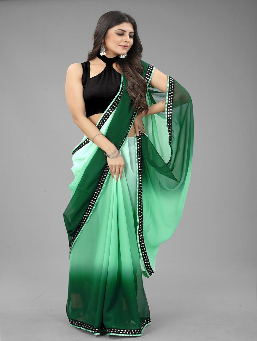 women ombre printed bordered saree with blouse - 22041574 - Standard Image - 1