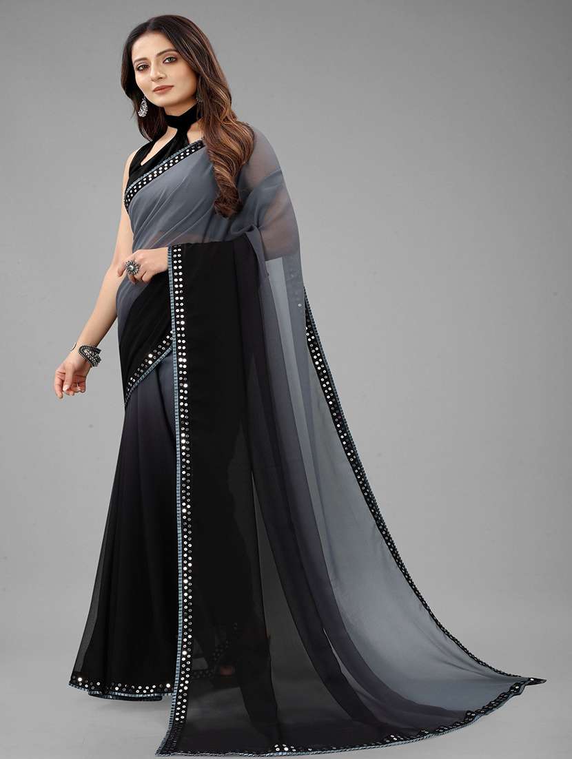 women ombre printed bordered saree with blouse - 22041575 - Standard Image - 1