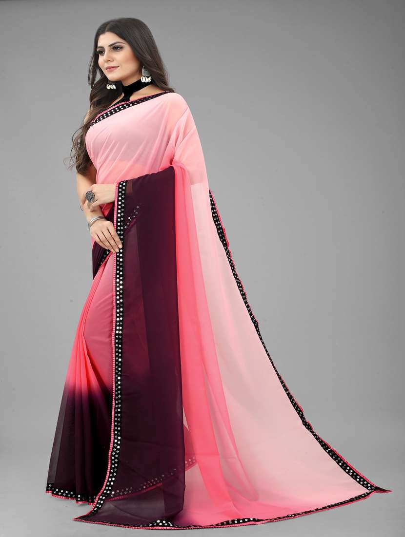 women ombre printed bordered saree with blouse - 22041577 - Standard Image - 1