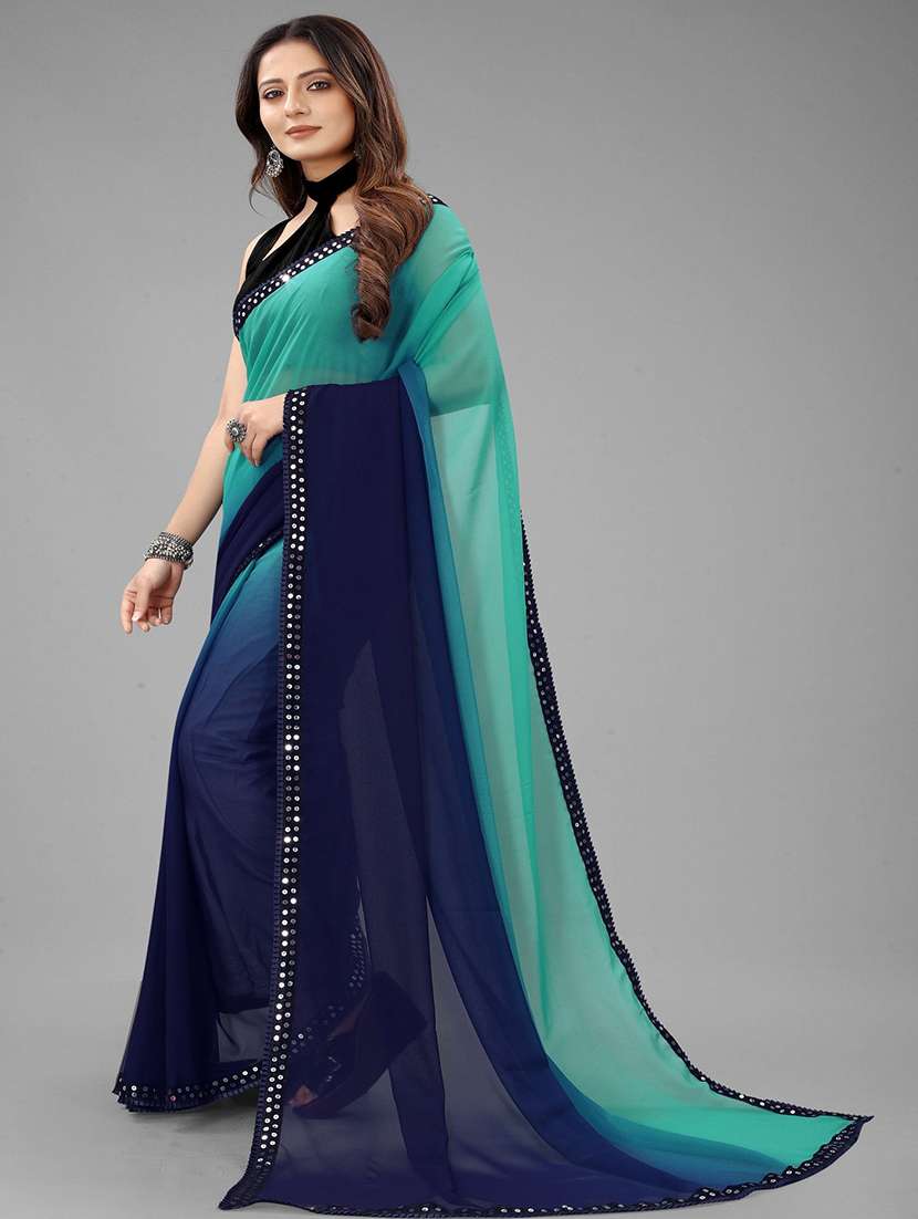 women ombre printed bordered saree with blouse - 22041579 - Standard Image - 1
