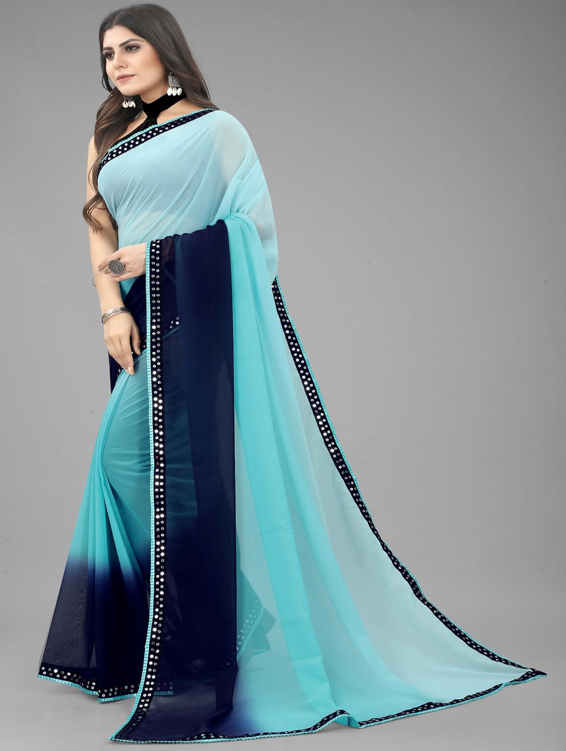 women ombre printed bordered saree with blouse - 22041581 - Standard Image - 1