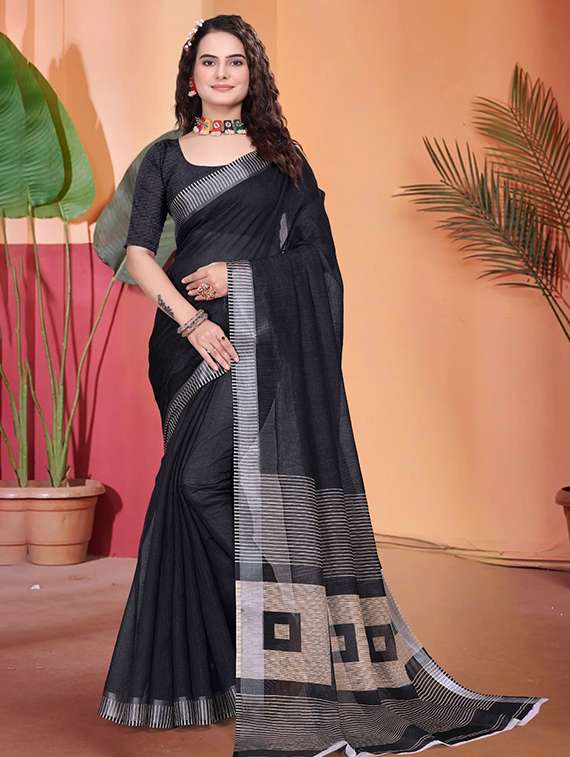 women printed casual wear saree with blouse
